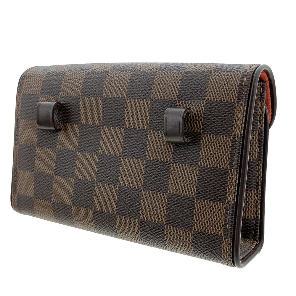Louis Vuitton Pochette Florentine Damier Canvas Leather Pouch Bag Ebene Brown - Picture 3 of 13